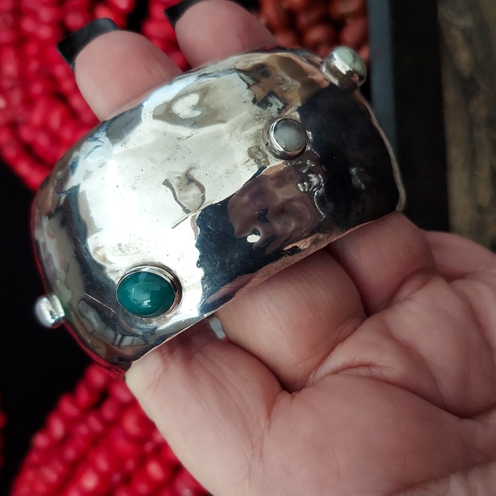 Sterling Silver Multi Stone Bangle - image 3